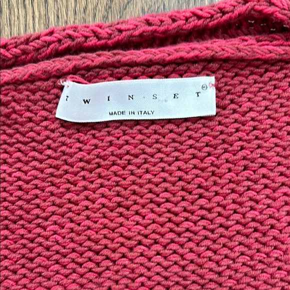 Twin-Set Pink zip front knit Cardigan size medium - Picture 2 of 5